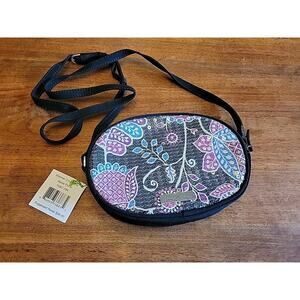 Vera Bradley Alpine Floral Sequined Two-Zip Compartment Crossbody Lightweight